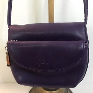 Vintage Koltov Dark Purple Mini Crossbody Bag, Silver Tone Hardware